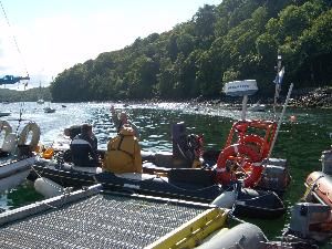 simon ,murdo ,archie and gary ready to leave for commercial dive